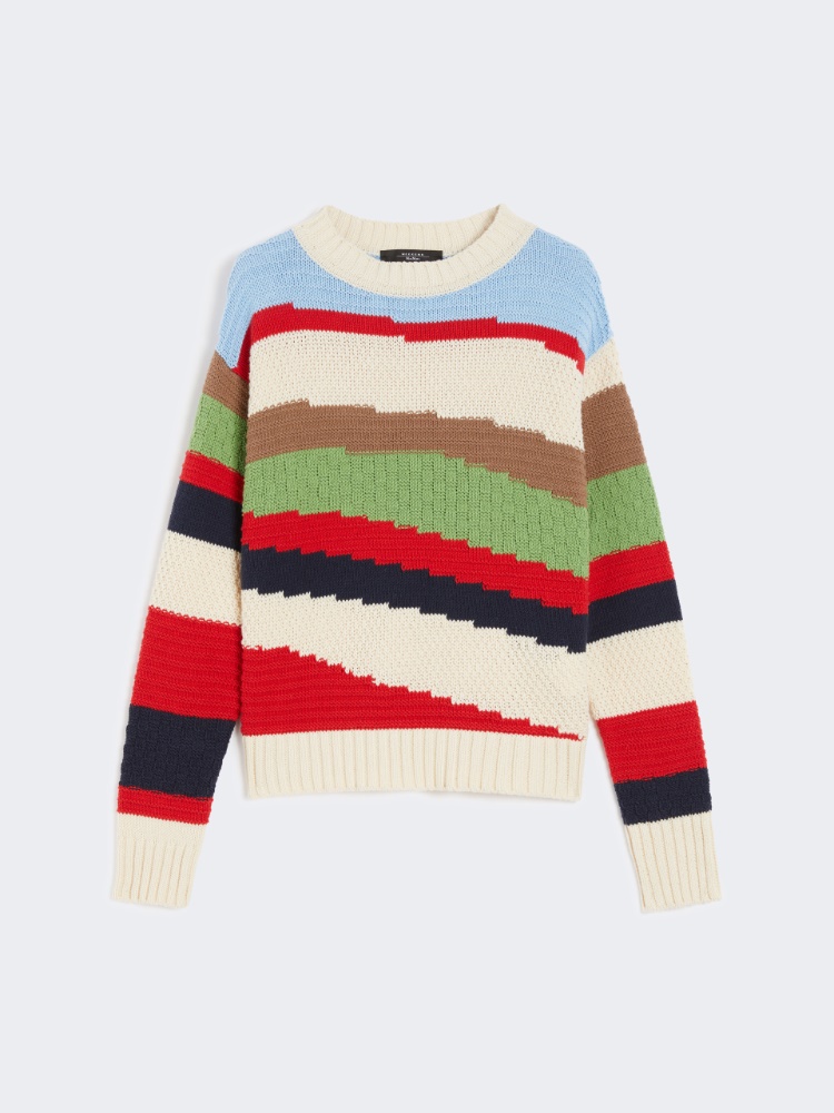 Inlaid cotton sweater - MULTICOLOUR - Max Mara