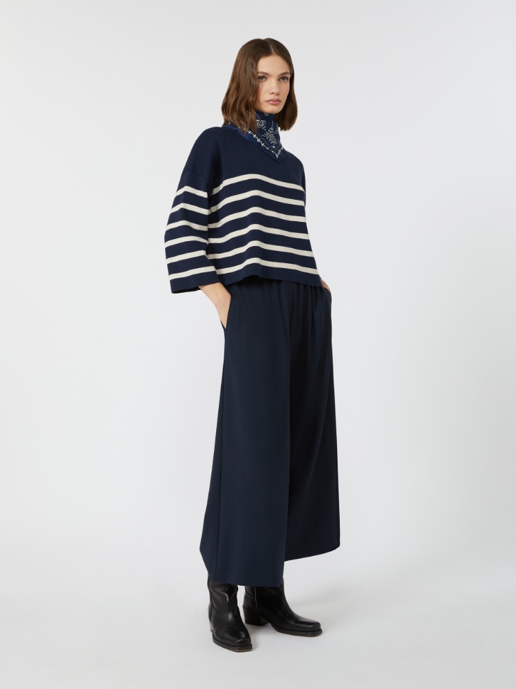 Regular-fit cotton yarn sweater + NAVY - Max Mara