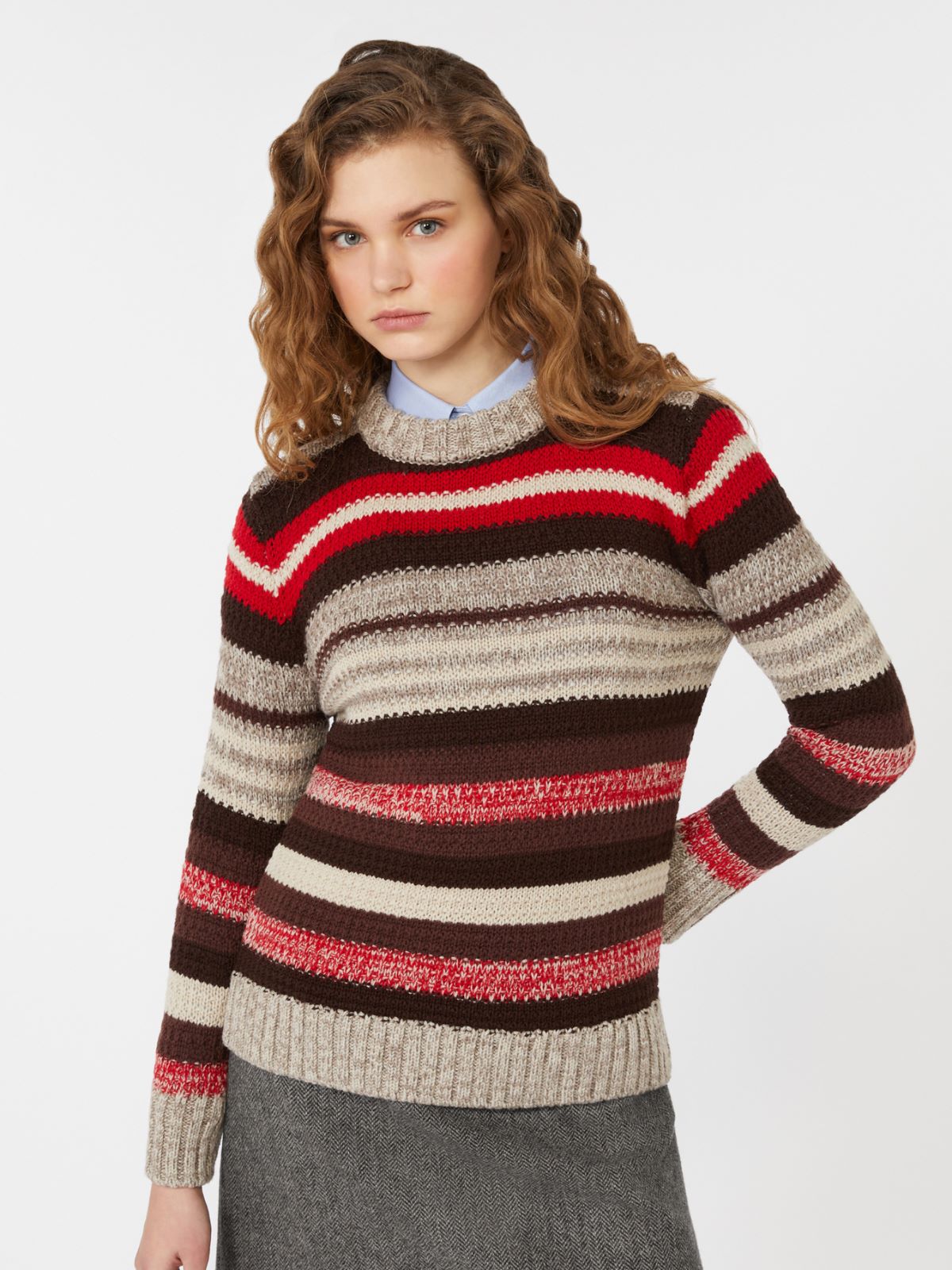 Pullover aus Wollgarn im Rippstrick - ROT - Max Mara - 4