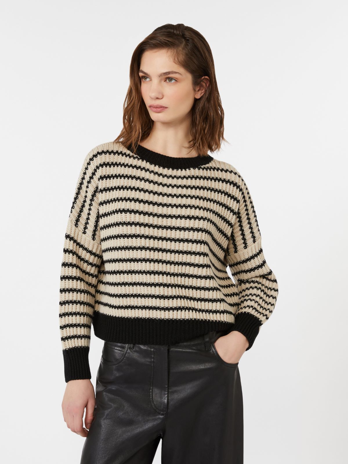 Cropped-Pullover aus Wolle - BEIGE - Max Mara - 4