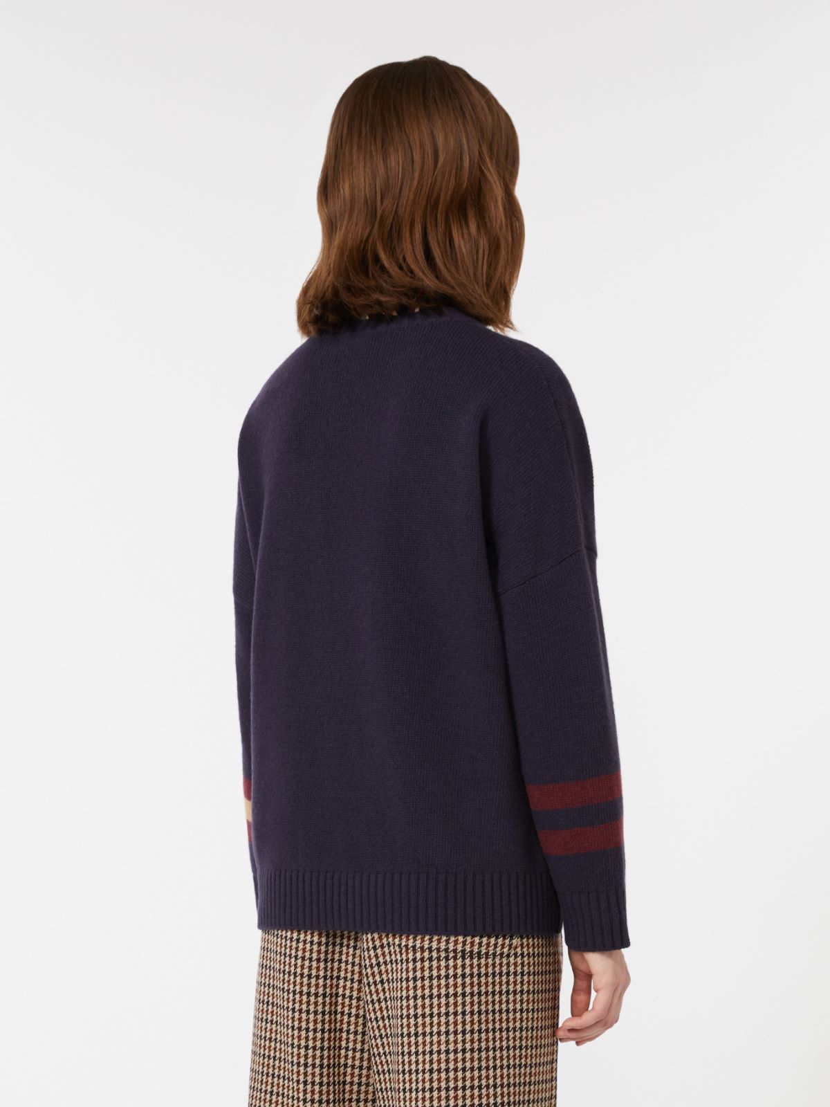 Wool knit oversized jumper - NAVY - Max Mara - 3