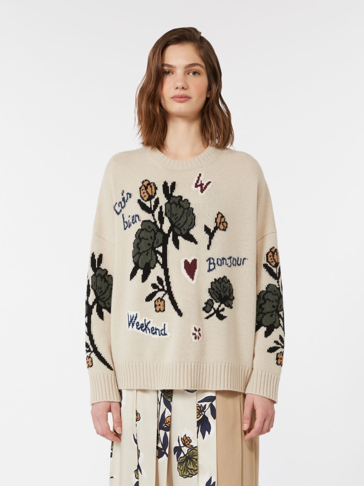 Oversize-Pullover aus Wollgarn - ECRU - Max Mara - 2