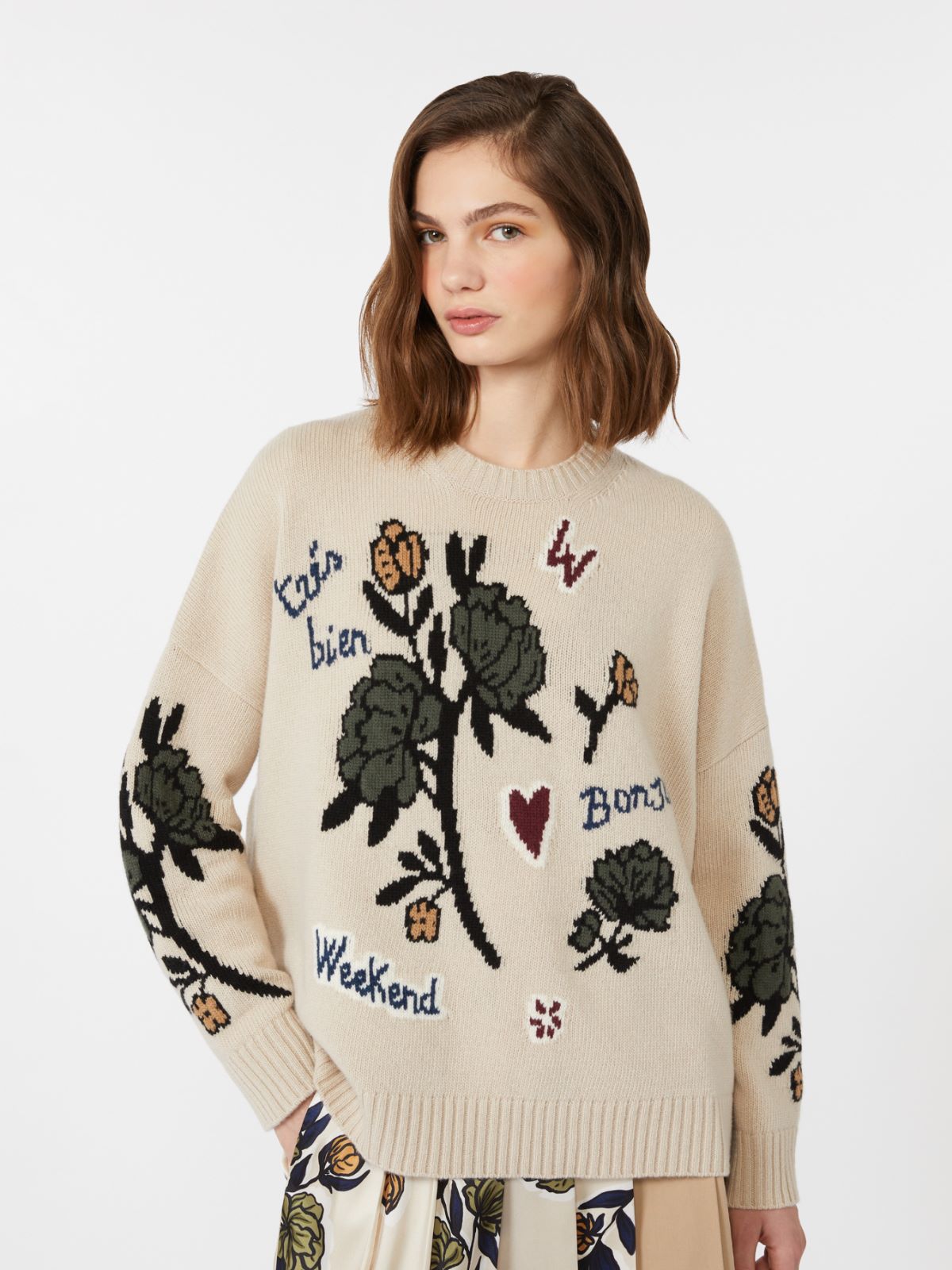 Oversize-Pullover aus Wollgarn - ECRU - Max Mara - 4