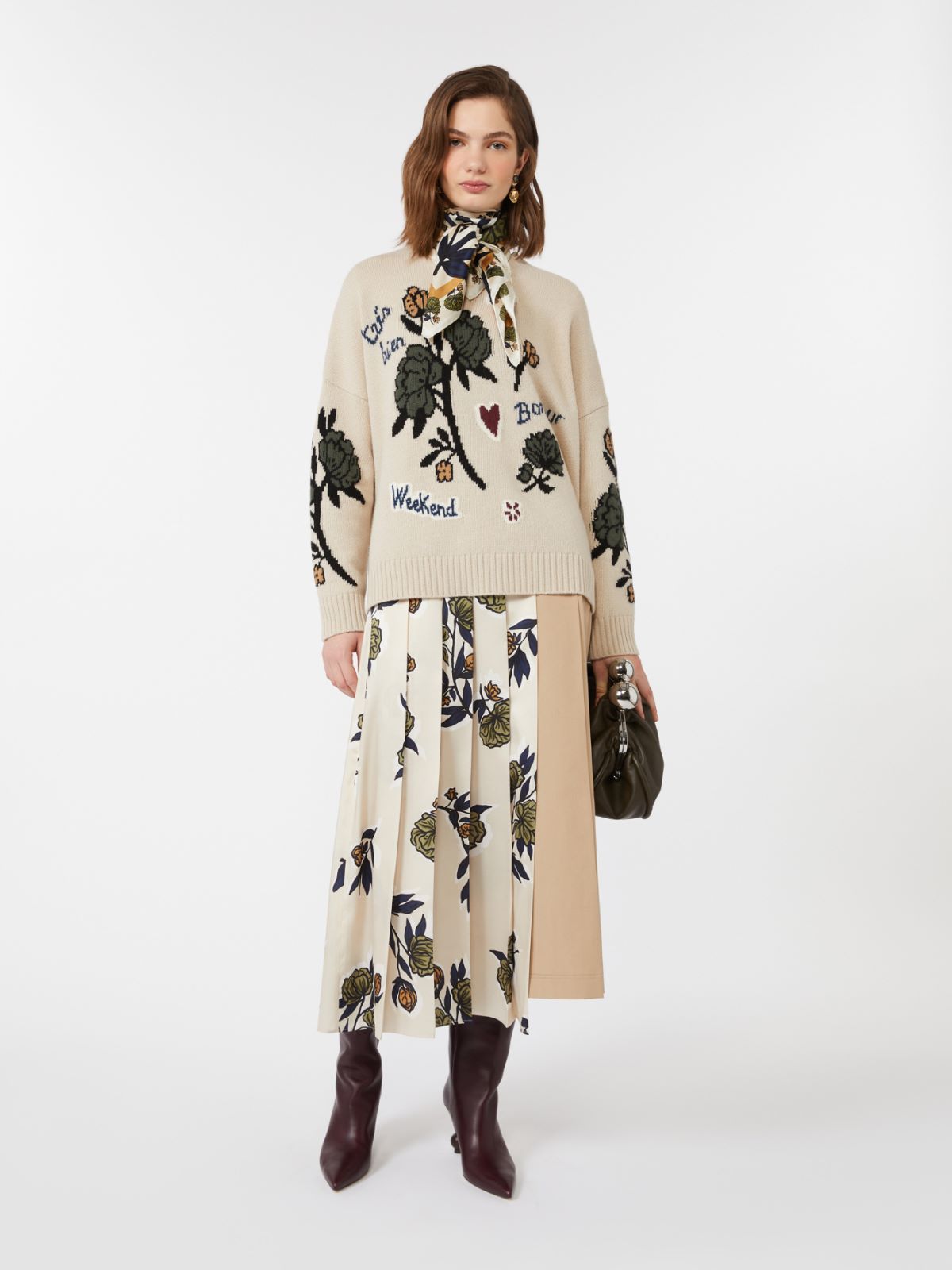 Oversize-Pullover aus Wollgarn - ECRU - Max Mara