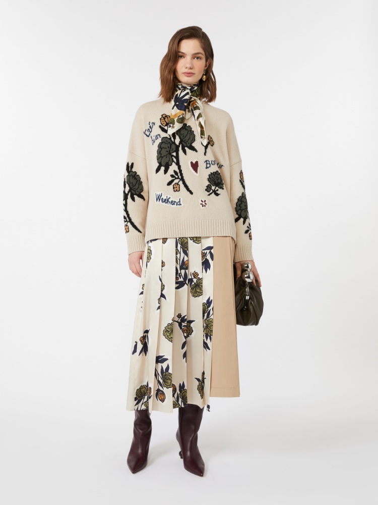 Oversize-Pullover aus Wollgarn - ECRU - Max Mara