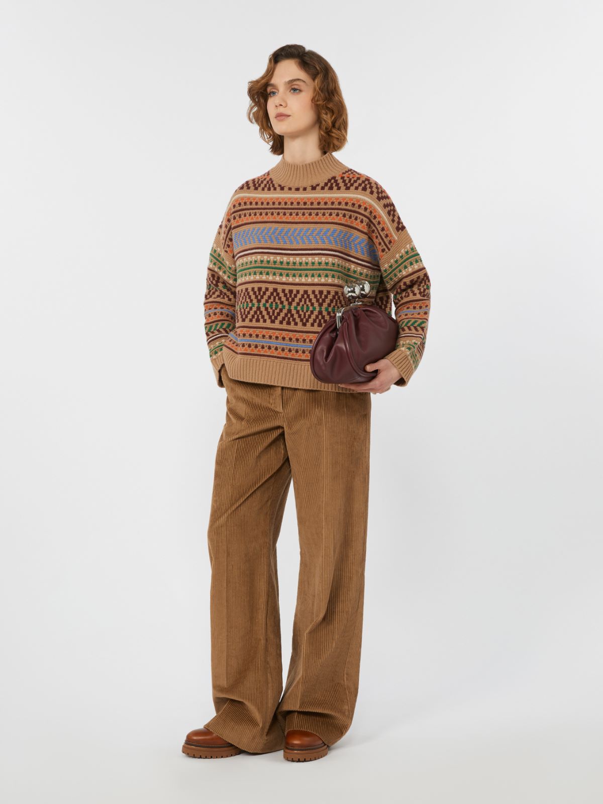 Wool jacquard jumper - CAMEL - Max Mara