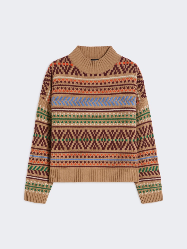 Wool jacquard jumper - CAMEL - Max Mara