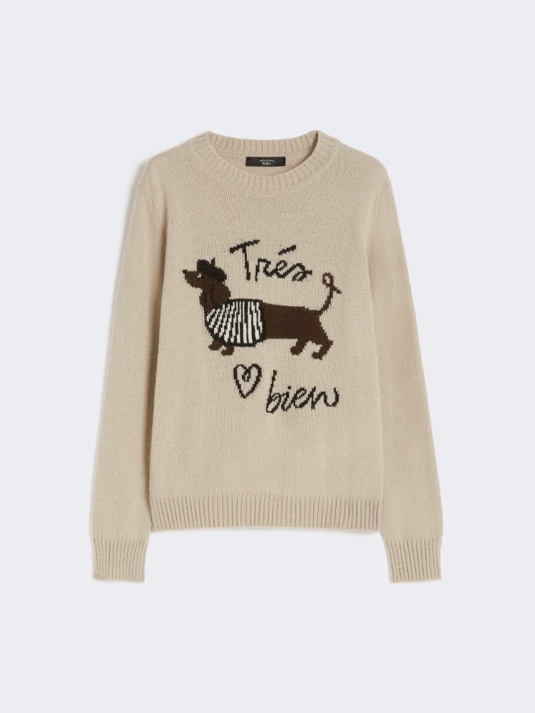 Sweter z alpaki i wełny - PIASKOWY - Max Mara