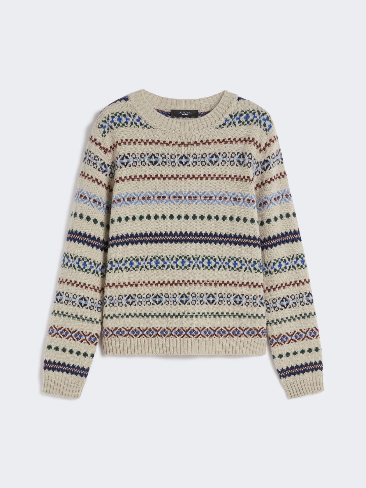 Wool and alpaca jacquard jumper - ECRU - Max Mara - 9
