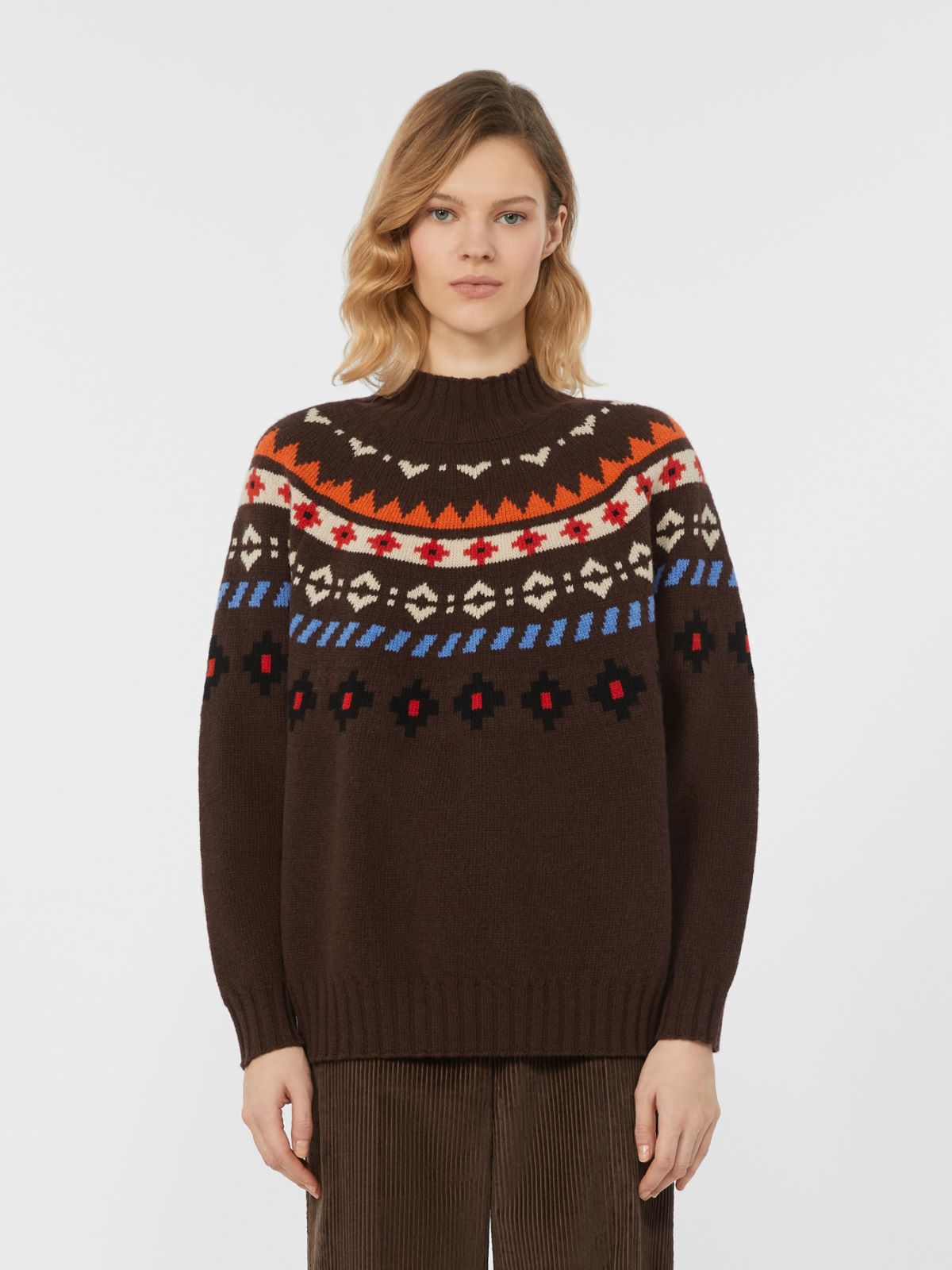 Pullover aus Jacquard-Wolle - SCHOKOLADE - Max Mara - 2