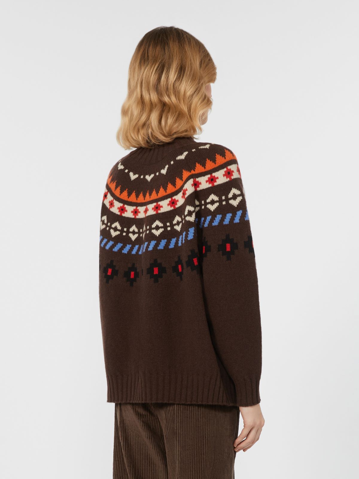 Pullover aus Jacquard-Wolle - SCHOKOLADE - Max Mara - 3