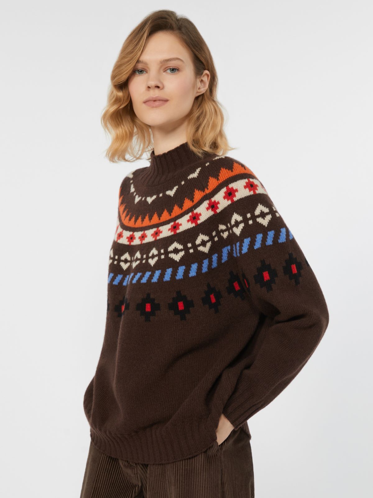 Pullover aus Jacquard-Wolle - SCHOKOLADE - Max Mara - 4