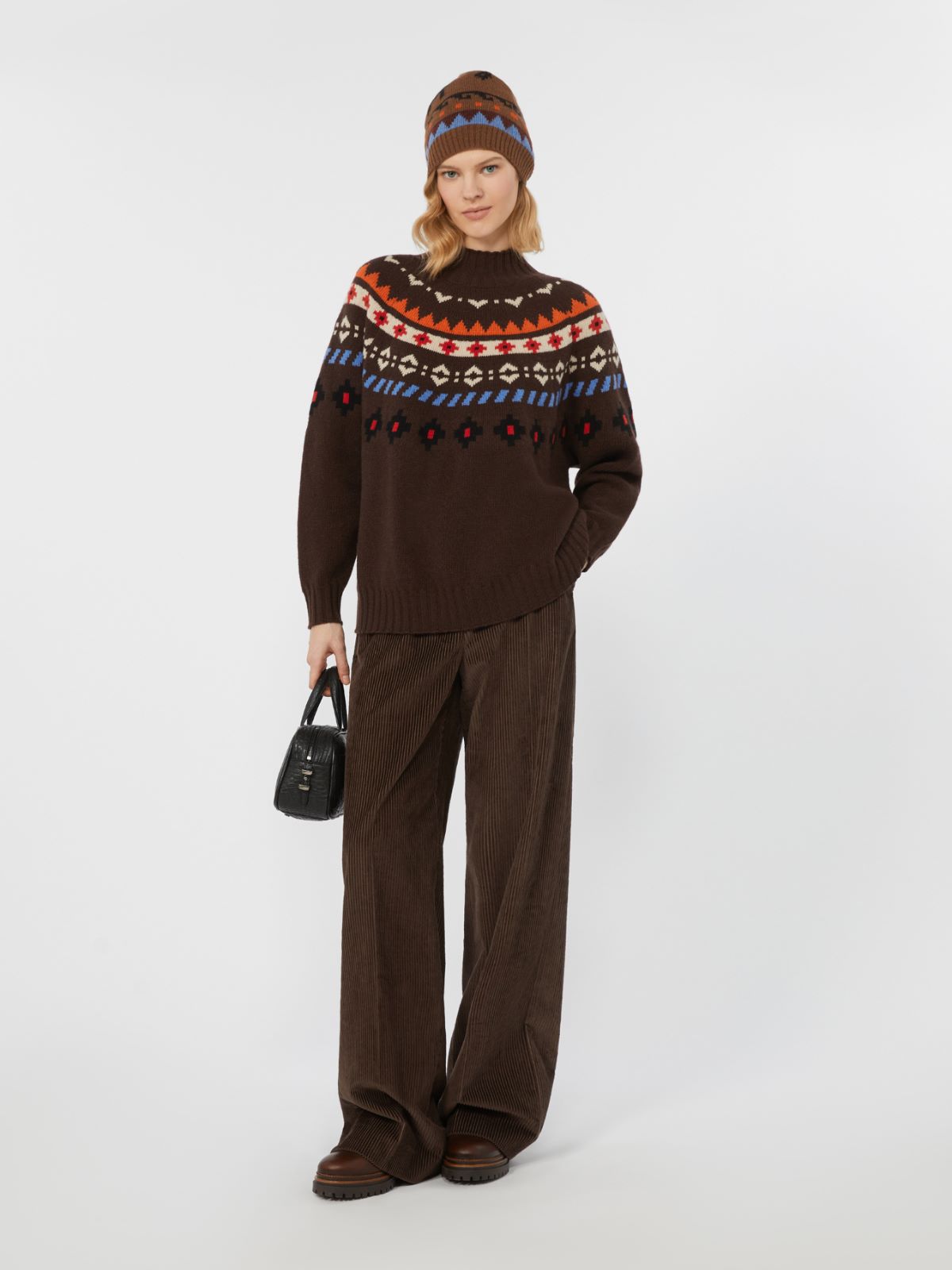 Wool jacquard jumper - CHOCOLATE - Max Mara
