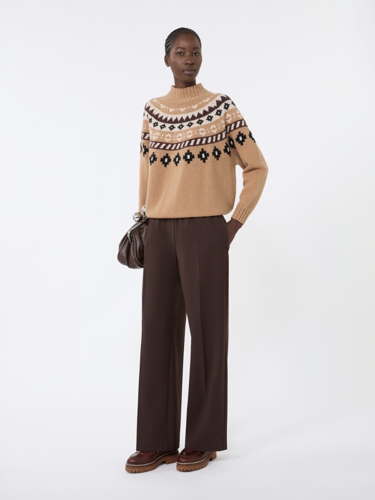 Wool jacquard jumper - CAMEL - Max Mara