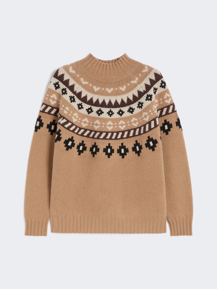 Wool jacquard jumper - CAMEL - Max Mara