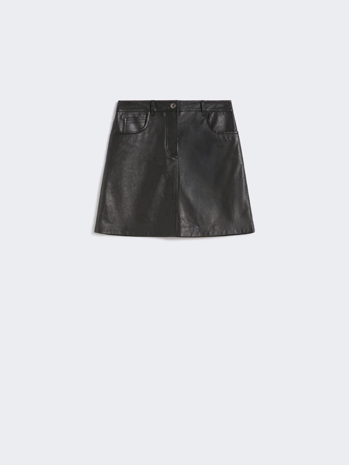 Nappa-leather mini skirt - BLACK - Max Mara - 8
