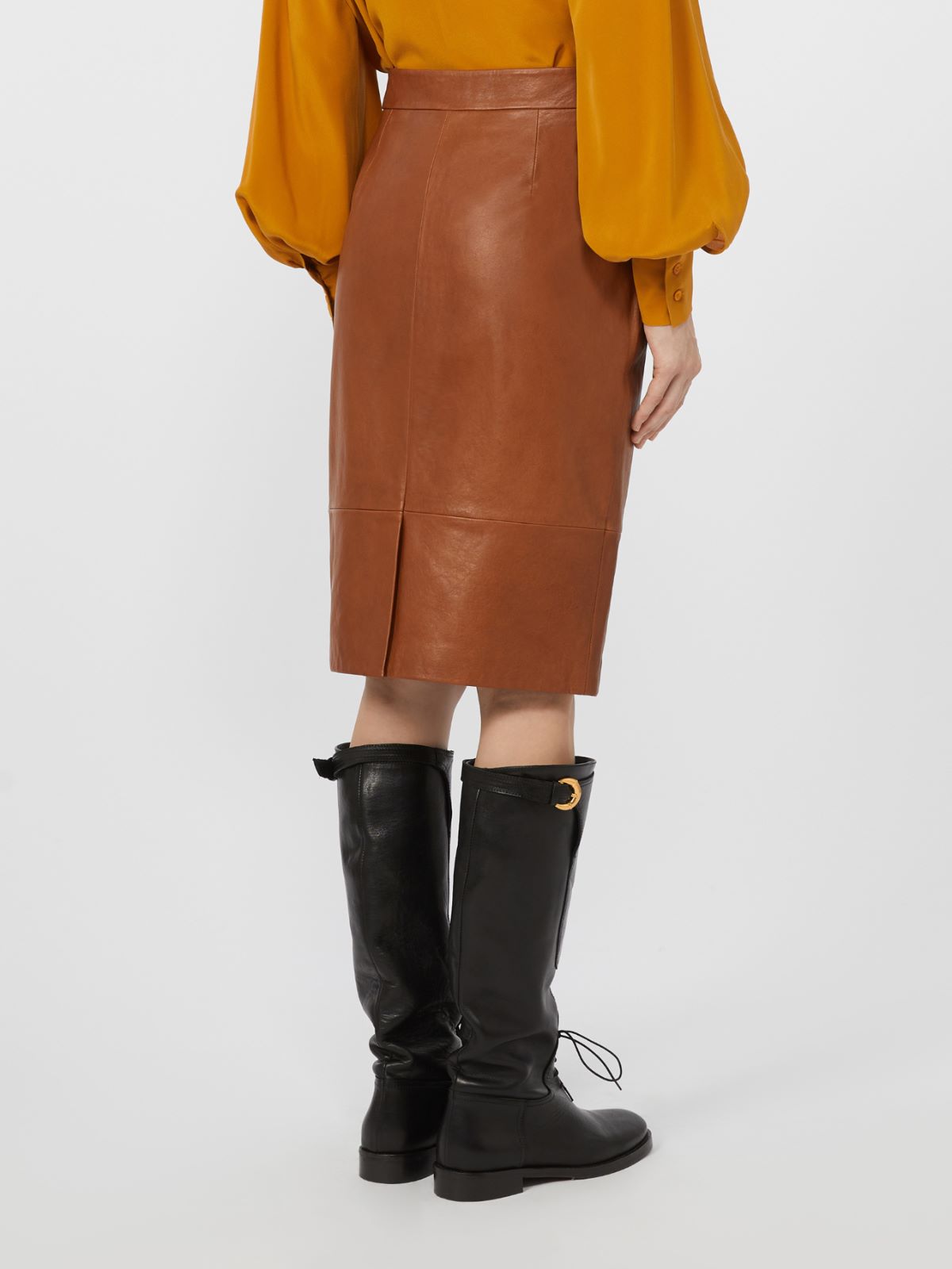 Nappa leather skirt - TOBACCO - Max Mara - 3