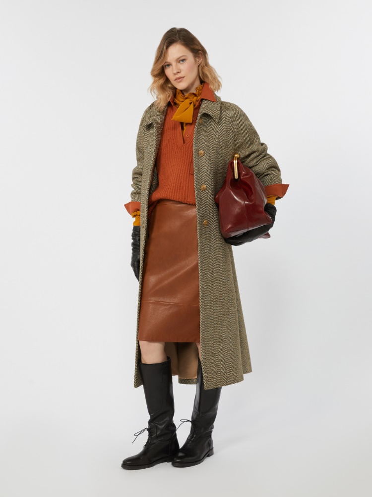 Nappa leather skirt - TOBACCO - Max Mara