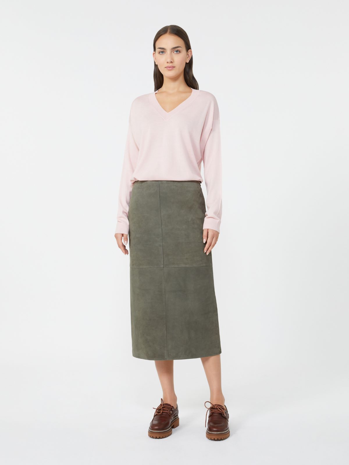 Suede skirt - KAKI - Max Mara