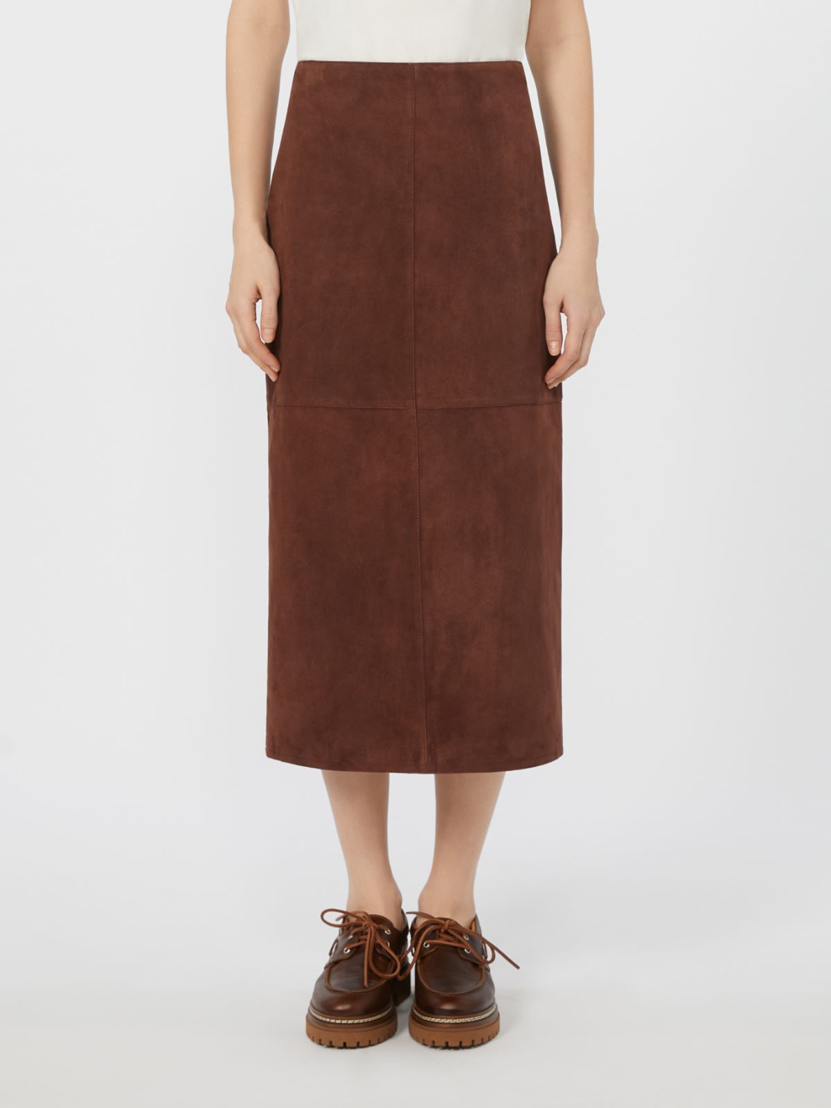 Suede skirt - WINE-COLOURED - Max Mara - 2