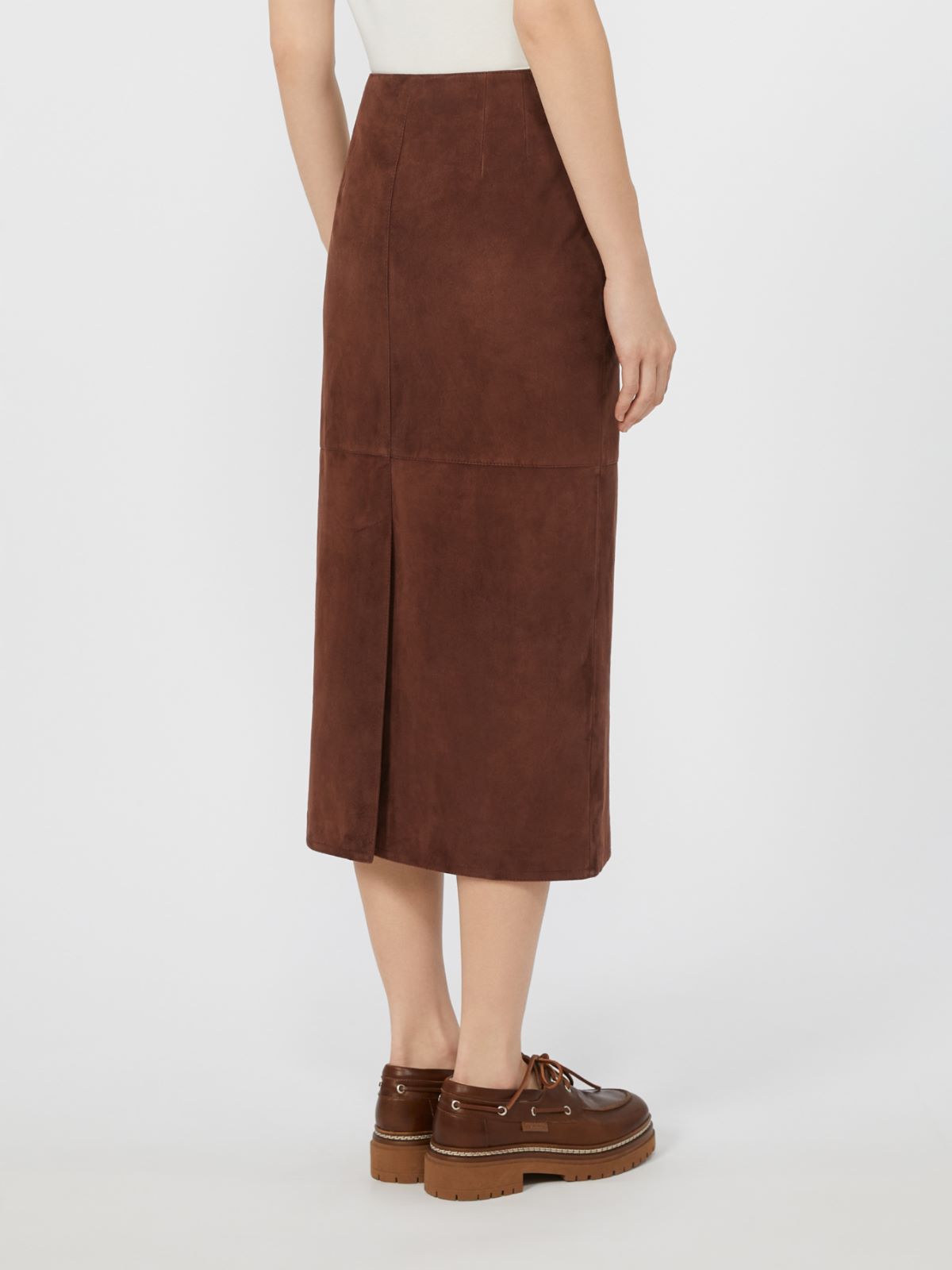 Suede skirt - WINE-COLOURED - Max Mara - 3