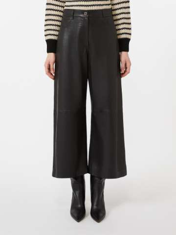 【関税＆送料込み】Max Mara Trousers Leather Brown S Max Mara Sublime Faux-Leather Trousers | Liberty