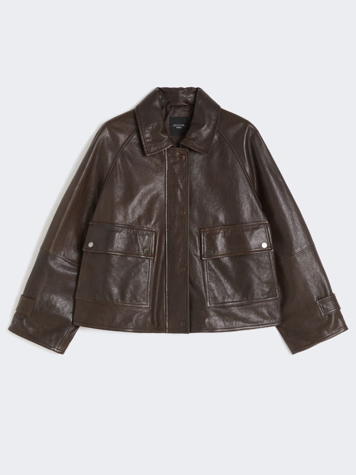Nappa leather shacket - DARK BROWN - Max Mara - 9