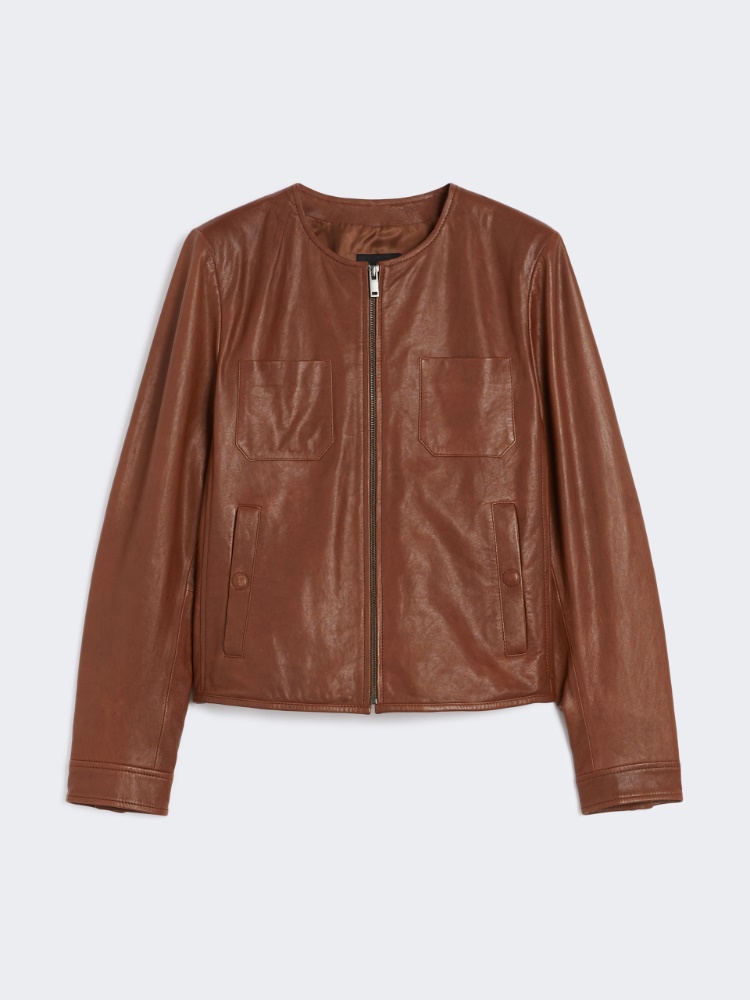 Short Nappa leather jacket - TOBACCO - Max Mara