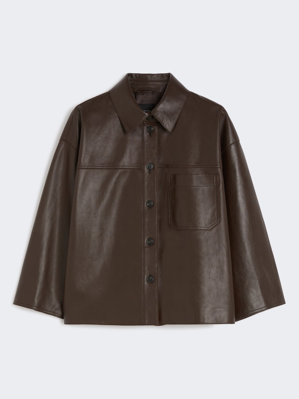 Boxy-fit Nappa leather jacket - CHOCOLATE - Max Mara - 9