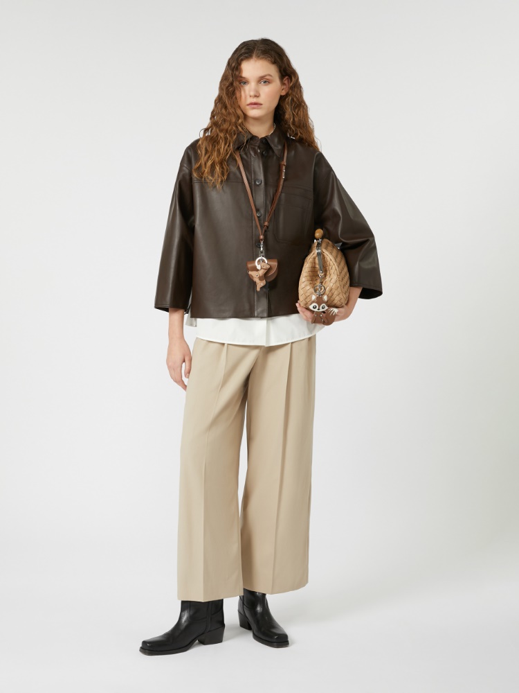 Boxy-fit Nappa leather jacket - CHOCOLATE - Max Mara
