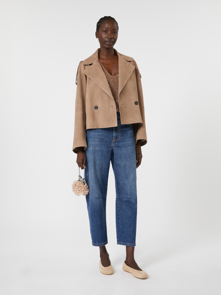 Short suede trench coat - MARRON GLACE' - Max Mara