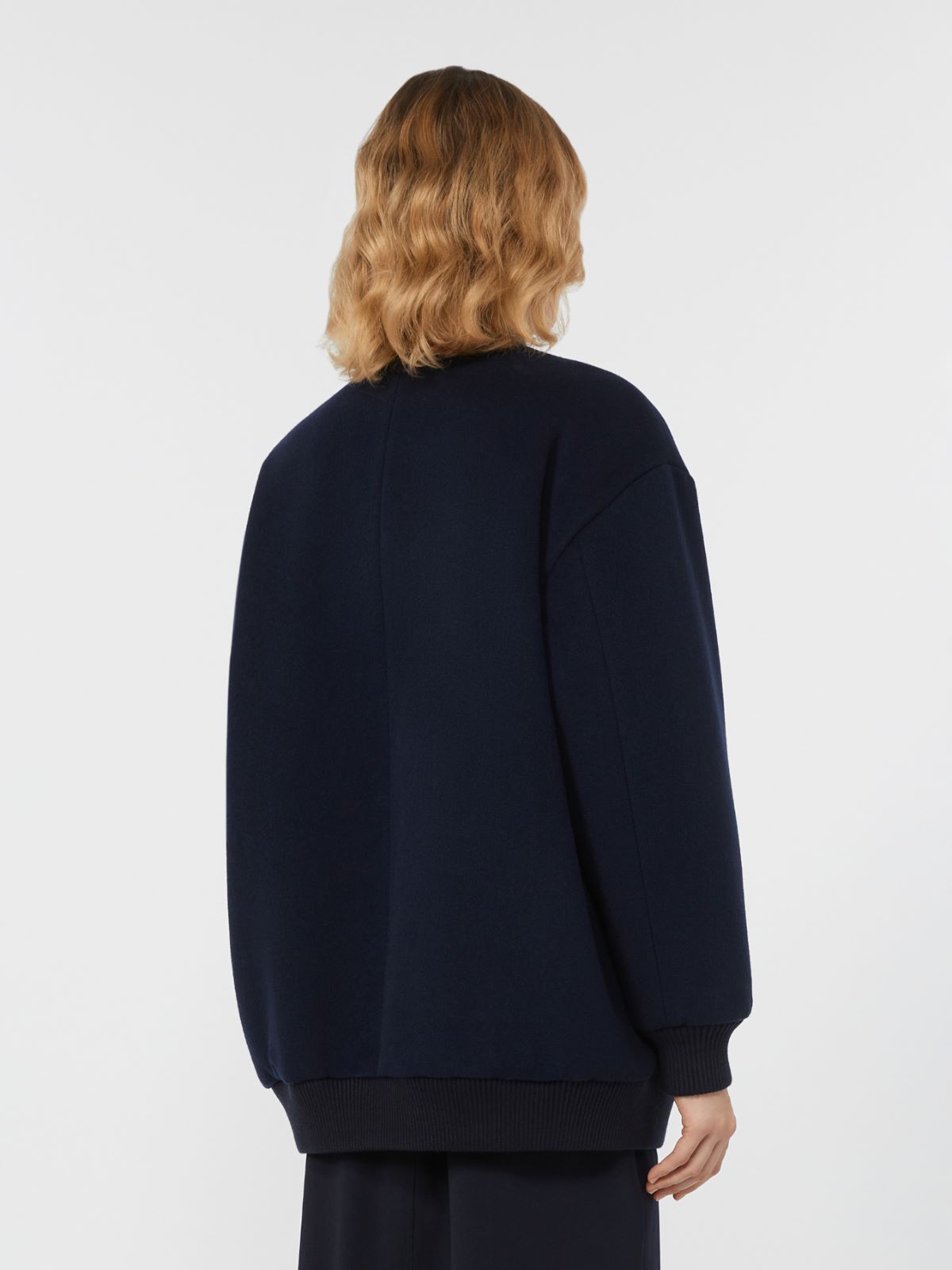 Kurtka bomberka z podwójnej wełny - GRANATOWY - Max Mara - 3