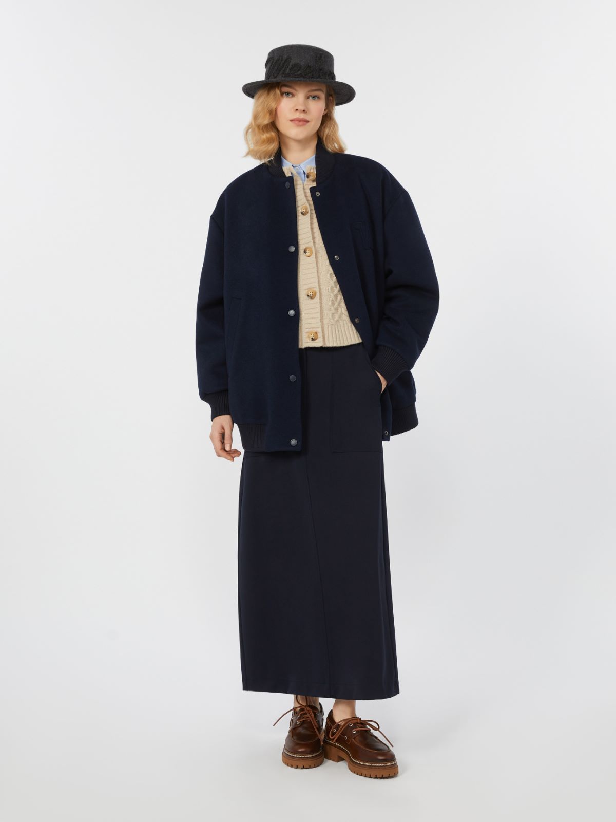 Double wool bomber jacket - NAVY - Max Mara