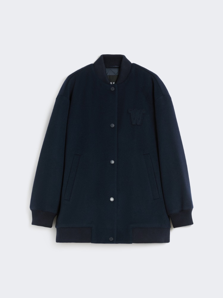 Blouson bomber en double de laine - BLEU - Max Mara