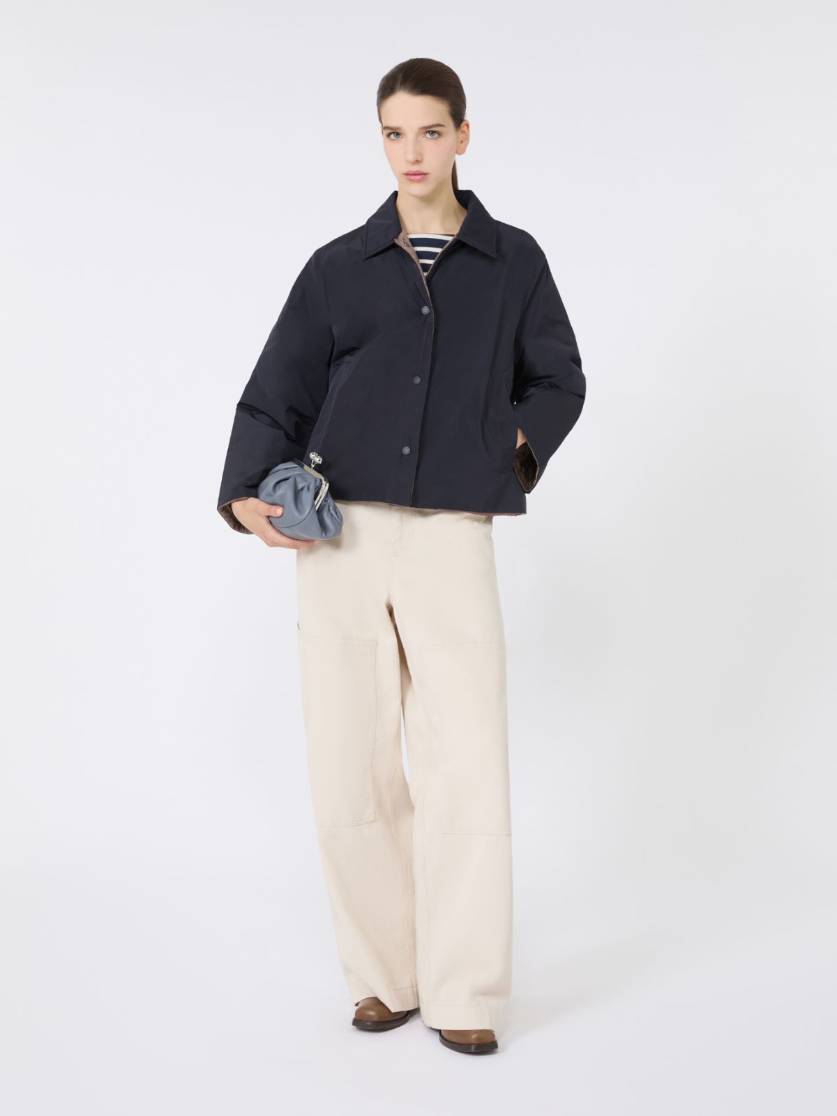 Reversible taffeta jacket - NAVY - Max Mara