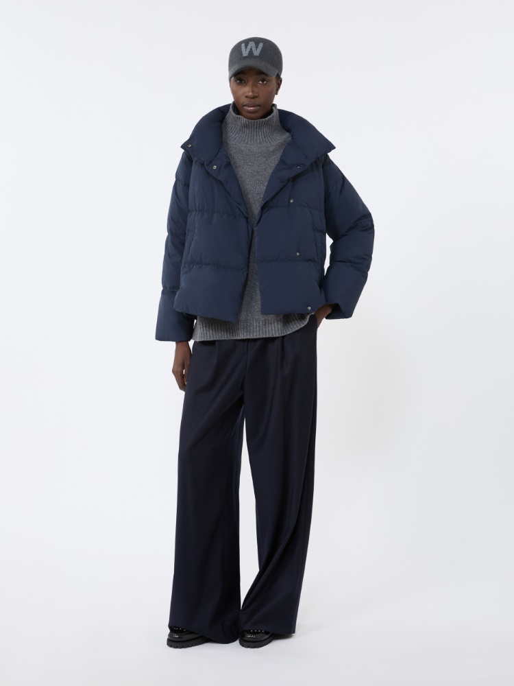 Kurze Jacke aus wasserabweisendem Gewebe - BLAU - Max Mara - 2
