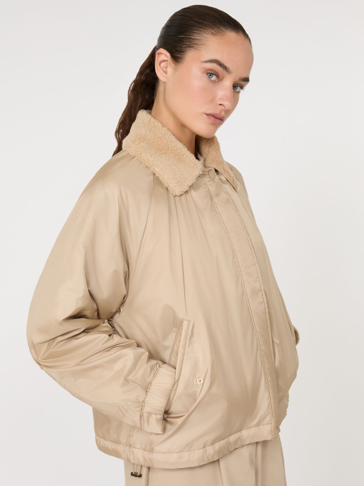 Reversible water-repellent canvas windbreaker - BEIGE - Max Mara - 11