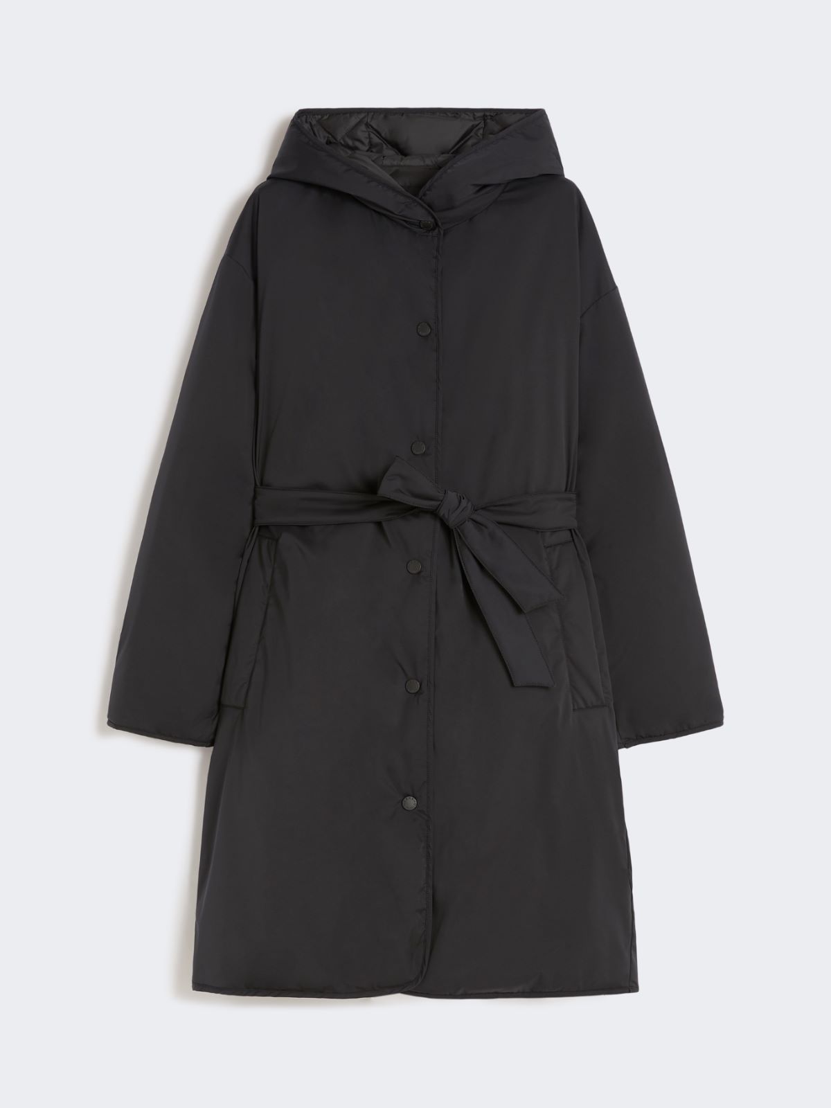 Reversible robe coat in water-repellent twill - BLACK - Max Mara - 9