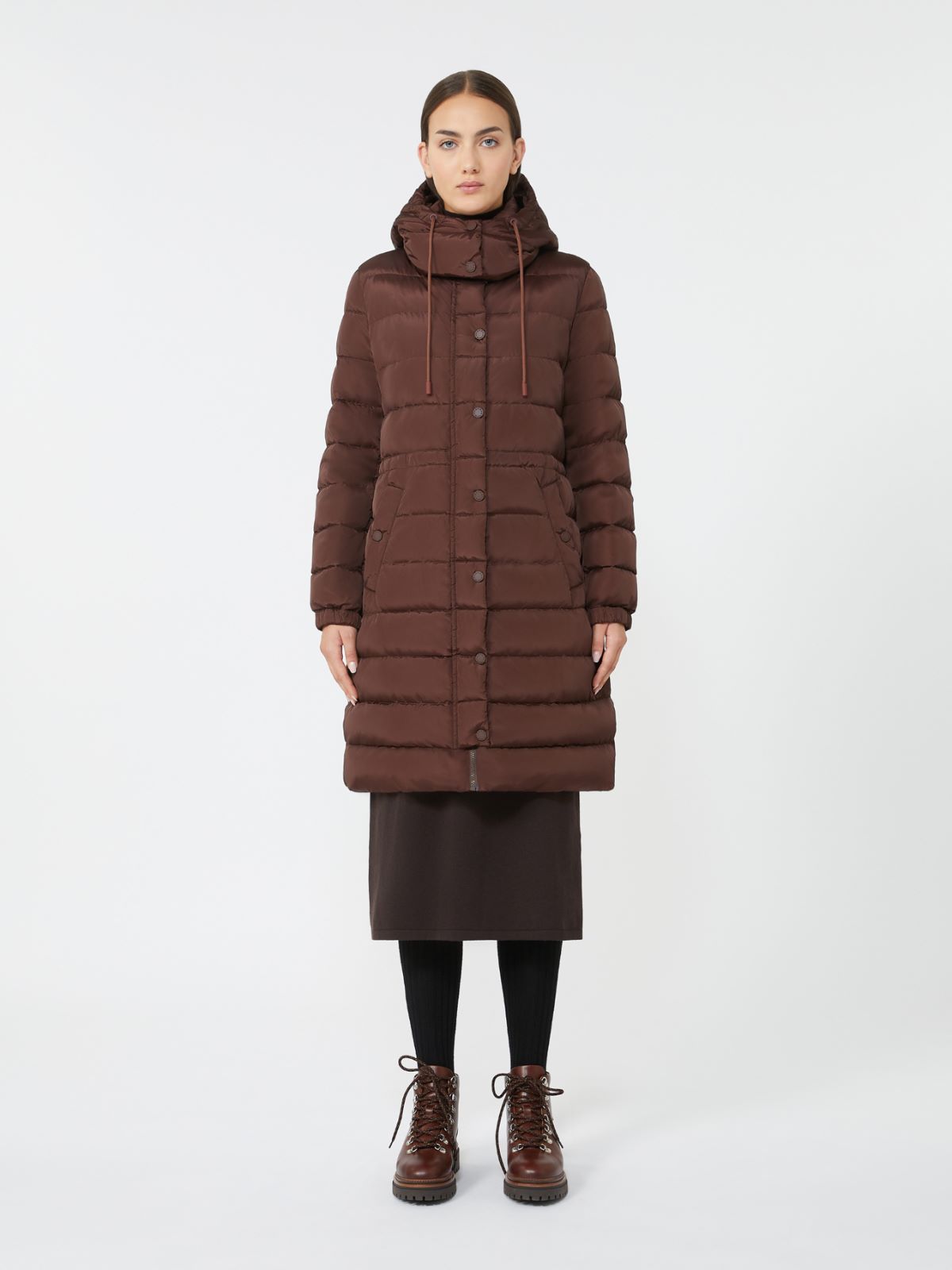 Slim-fit down jacket in water-repellent taffeta - WINE-COLOURED - Max Mara - 2