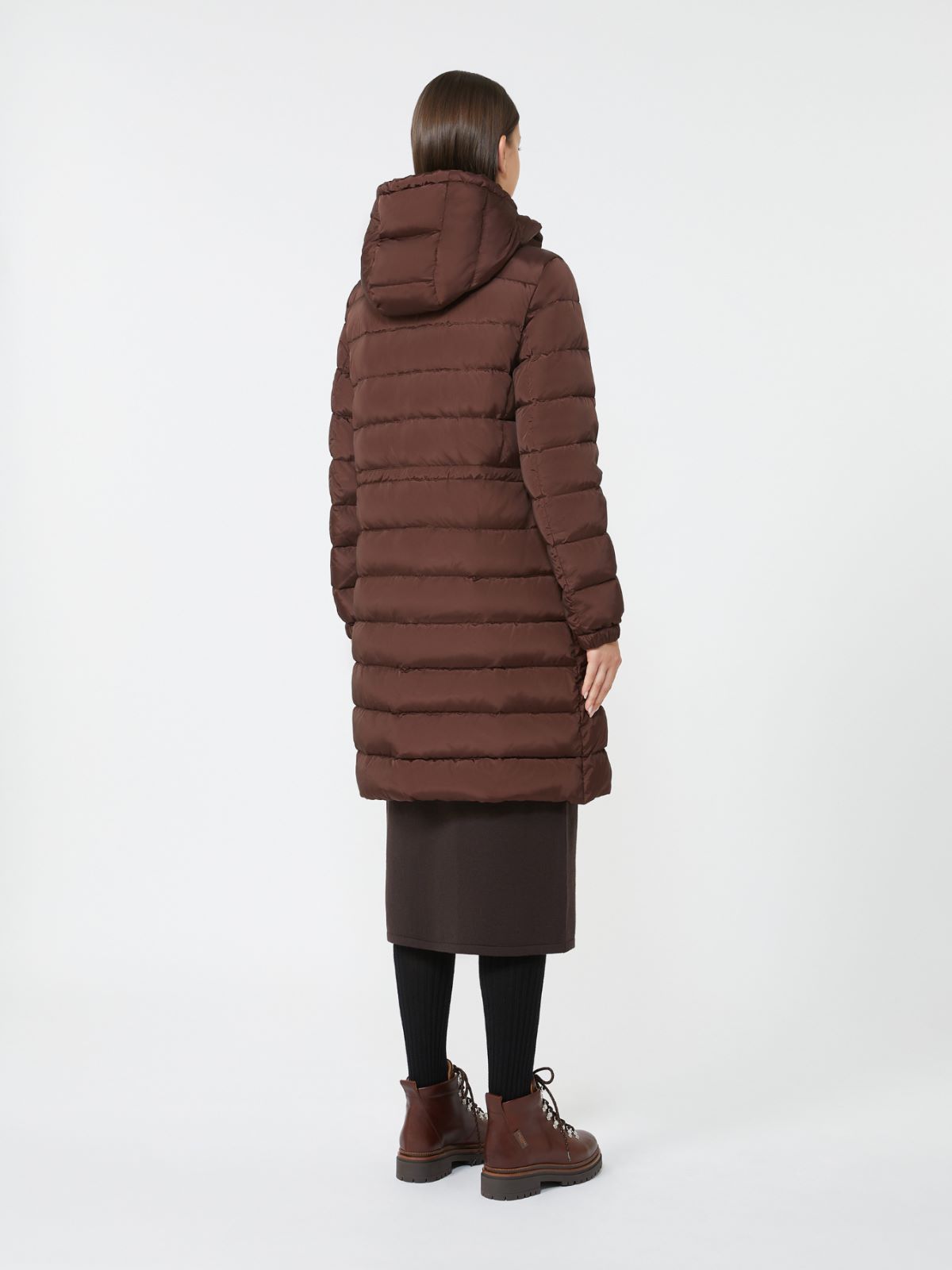 Slim-fit down jacket in water-repellent taffeta - WINE-COLOURED - Max Mara - 3