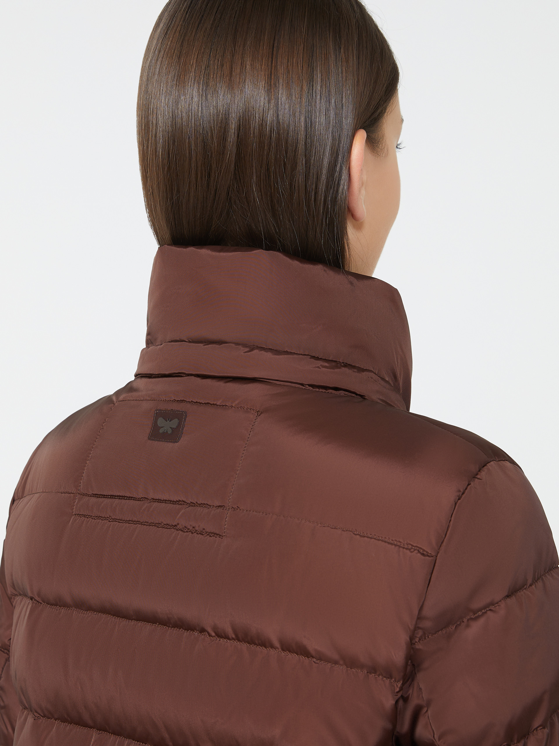 Slim-fit down jacket in water-repellent taffeta - WINE-COLOURED - Max Mara - 4