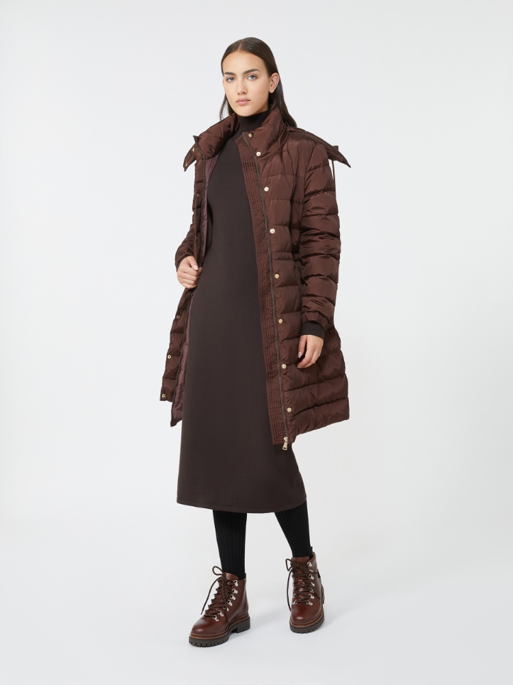 Slim-fit down jacket in water-repellent taffeta - WINE-COLOURED - Max Mara