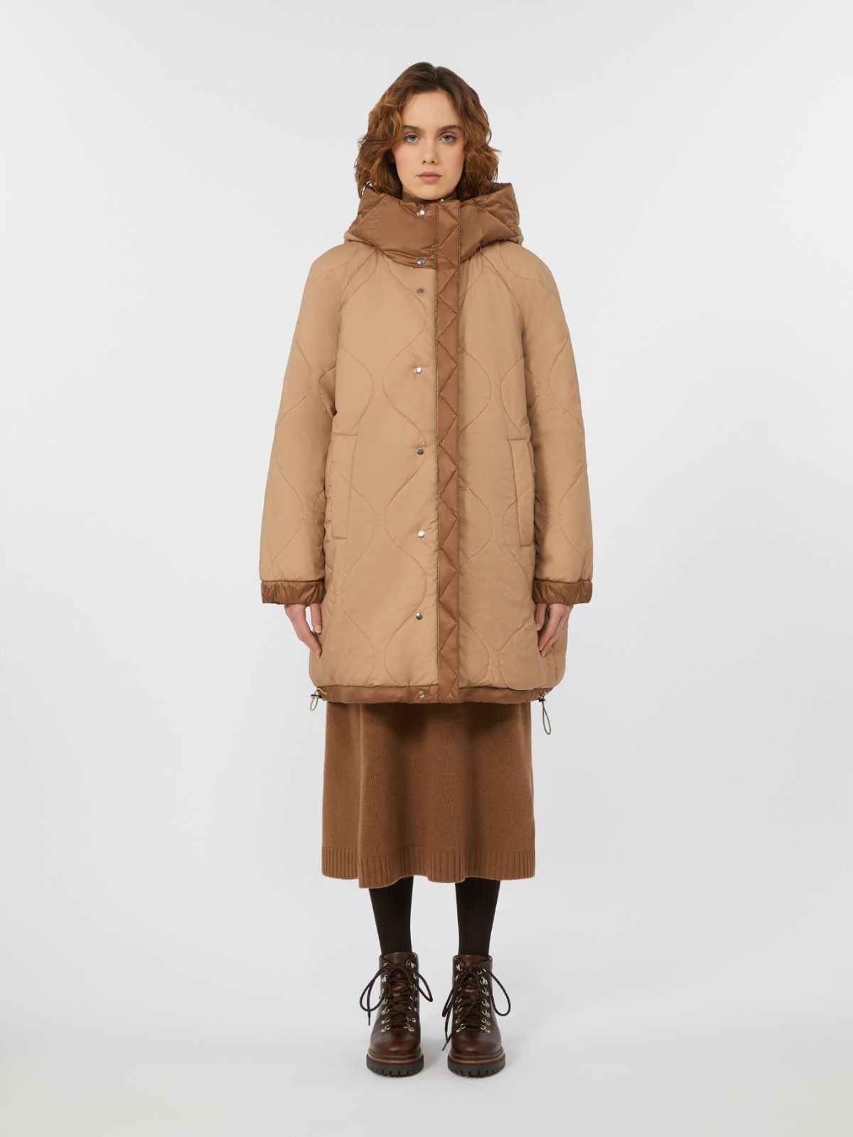 Reversible parka in water-resistant canvas - HAZELNUT BROWN - Max Mara - 4