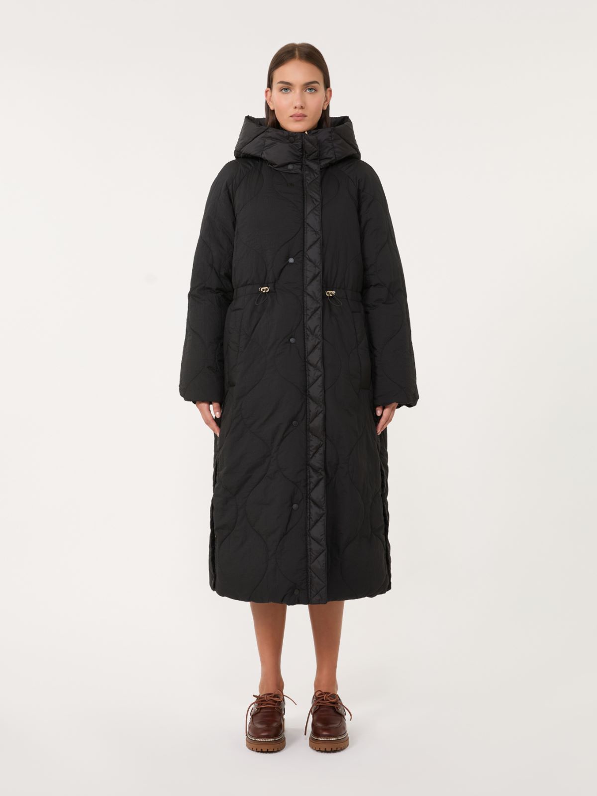 Dwustronna kurtka puchowa z hydrofobowej tkaniny - CZARNY - Max Mara - 4