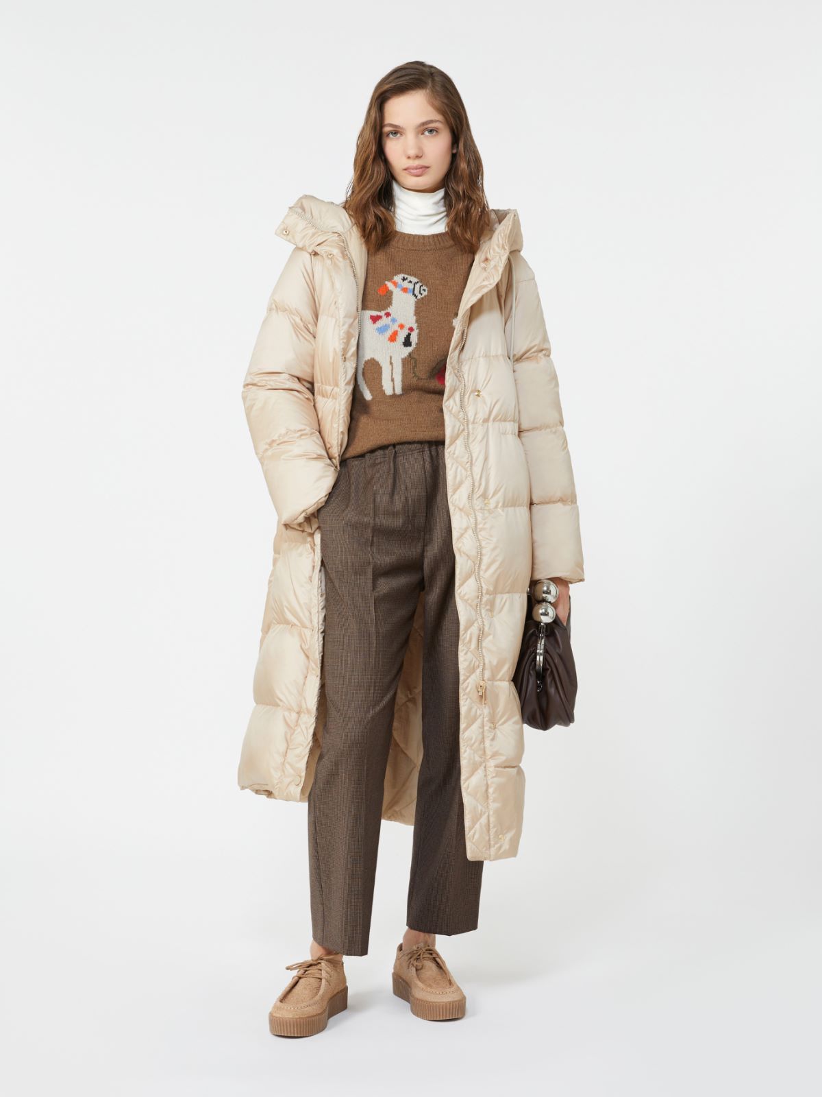 Reversible down jacket in water-repellent canvas - BEIGE - Max Mara