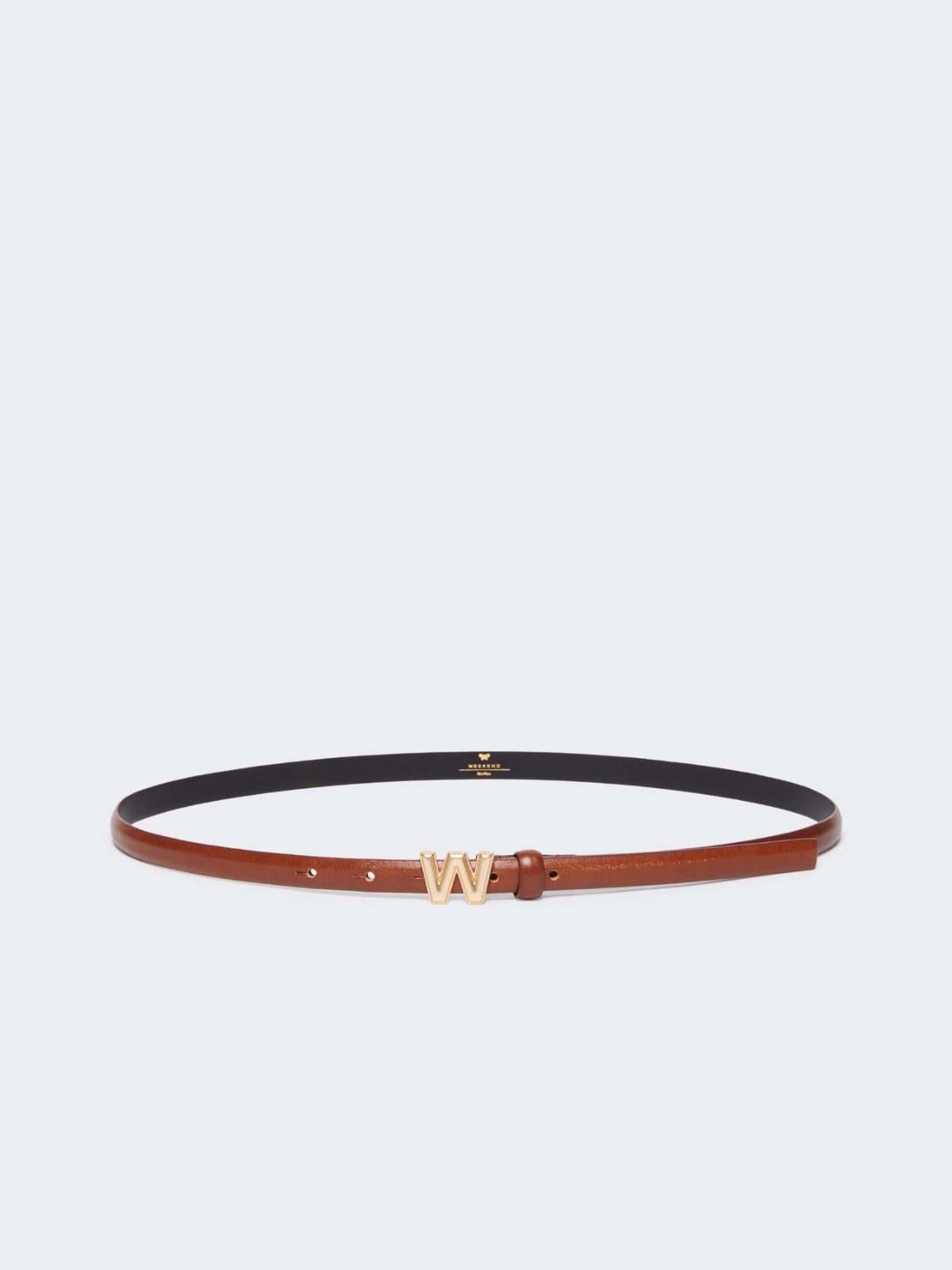 Leather belt with branded buckle detail - TOBACCO - Max Mara - 8