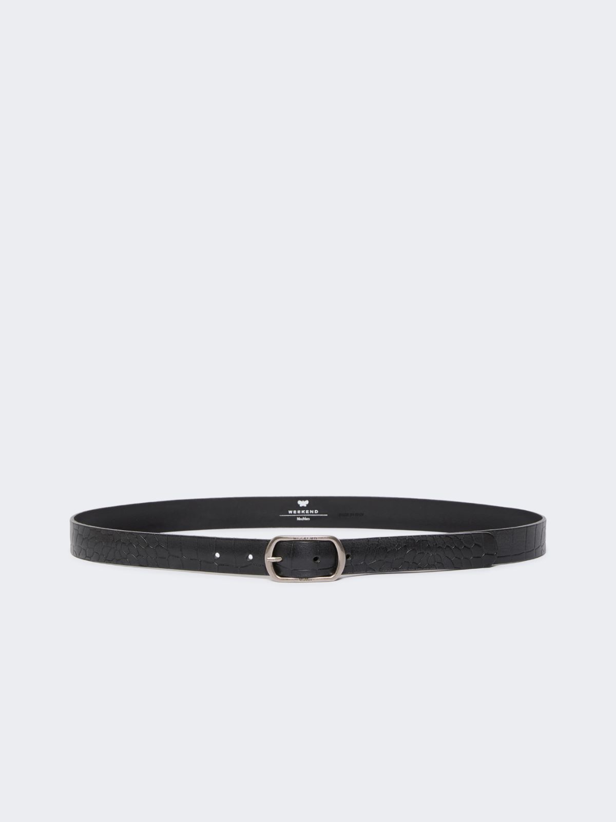 Crocodile-print leather belt - BLACK - Max Mara - 8