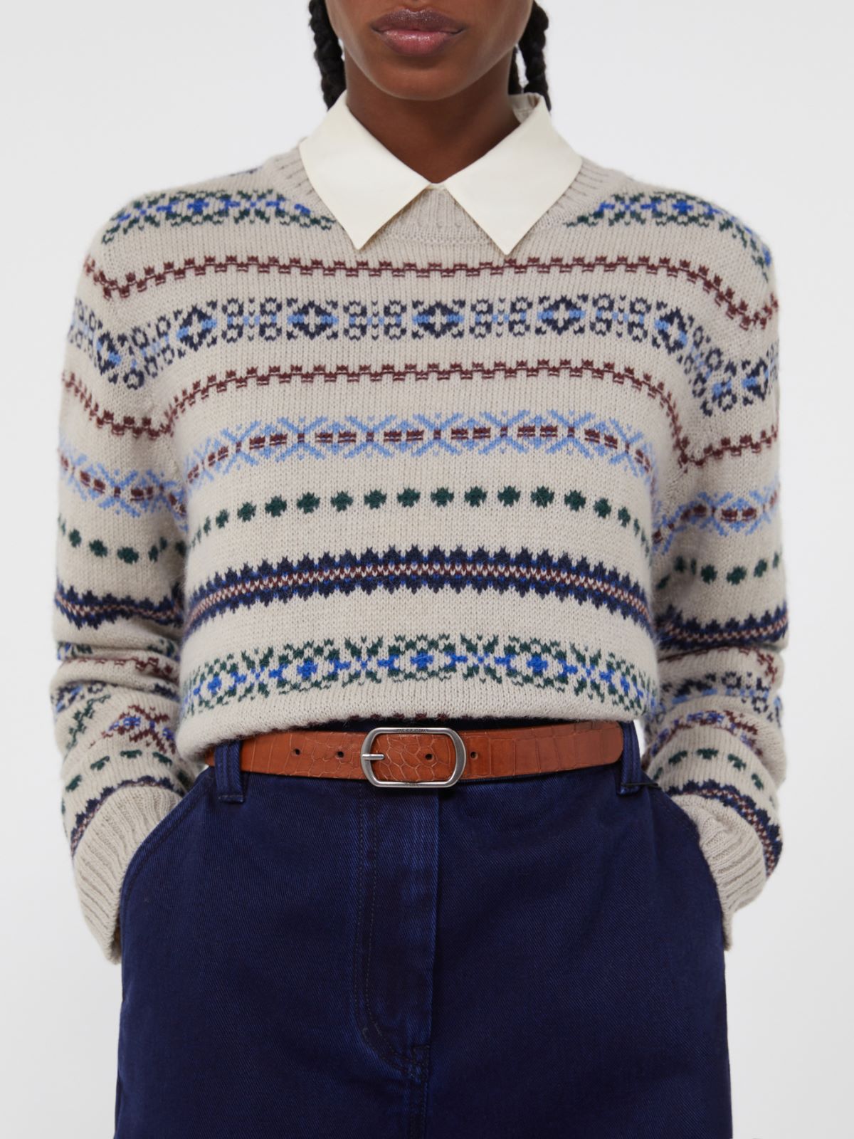 Crocodile-print leather belt - TOBACCO - Max Mara