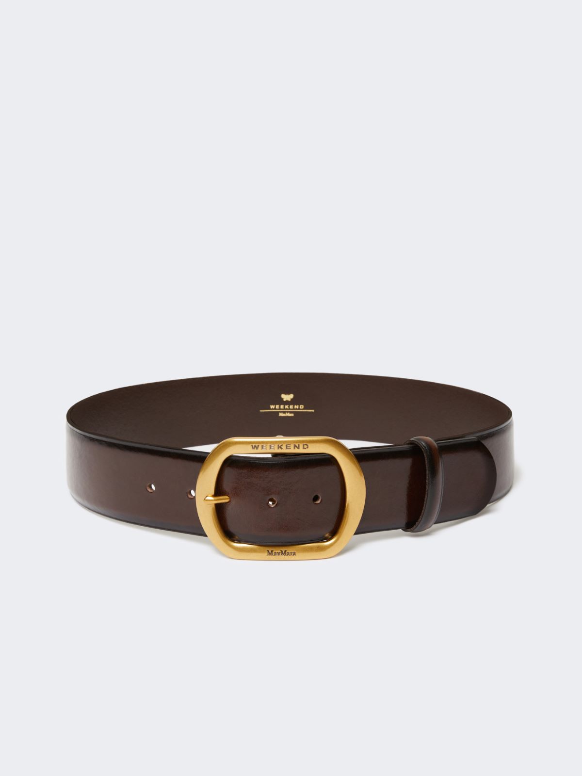 Leather belt - DARK BROWN - Max Mara