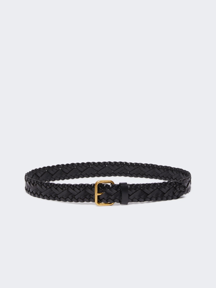 Woven leather belt - BLACK - Max Mara